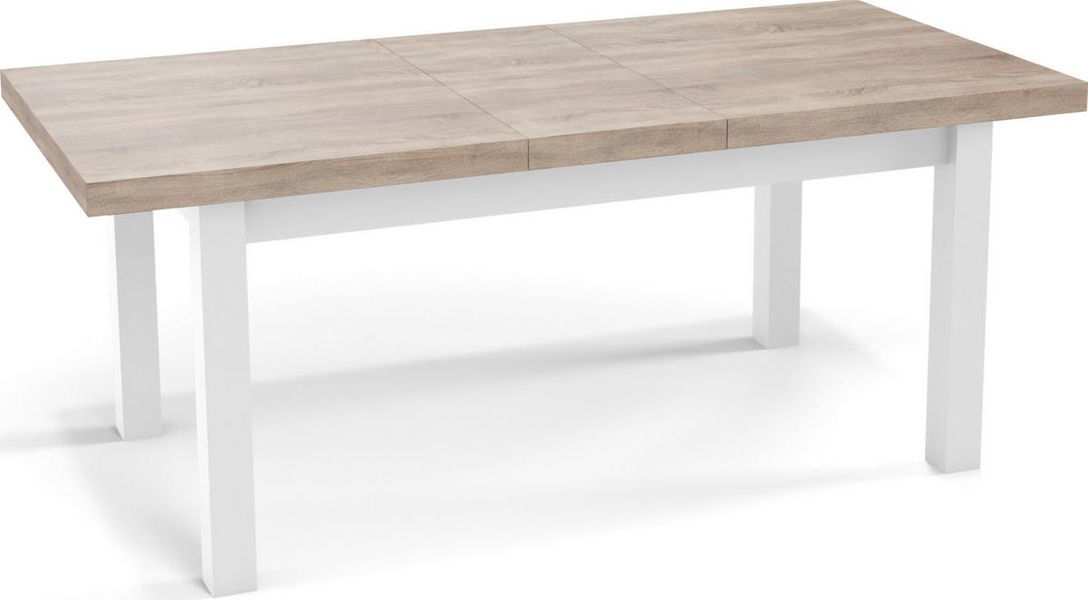 ESSTISCH Avena rechteckig ausziehbar, Sonoma Eiche 160/90/78 - Weiß/Sonoma Eiche, Holz/Holzwerkstoff (160/90/78cm) - WFL GROUP
