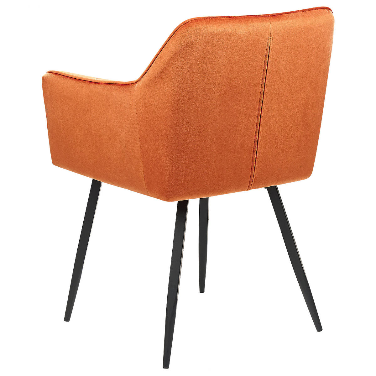 ESSZIMMERSTUHL 2er-Set Samtstoff Orange Jasmin - Orange, Textil/Metall (60/84/49cm) - Beliani