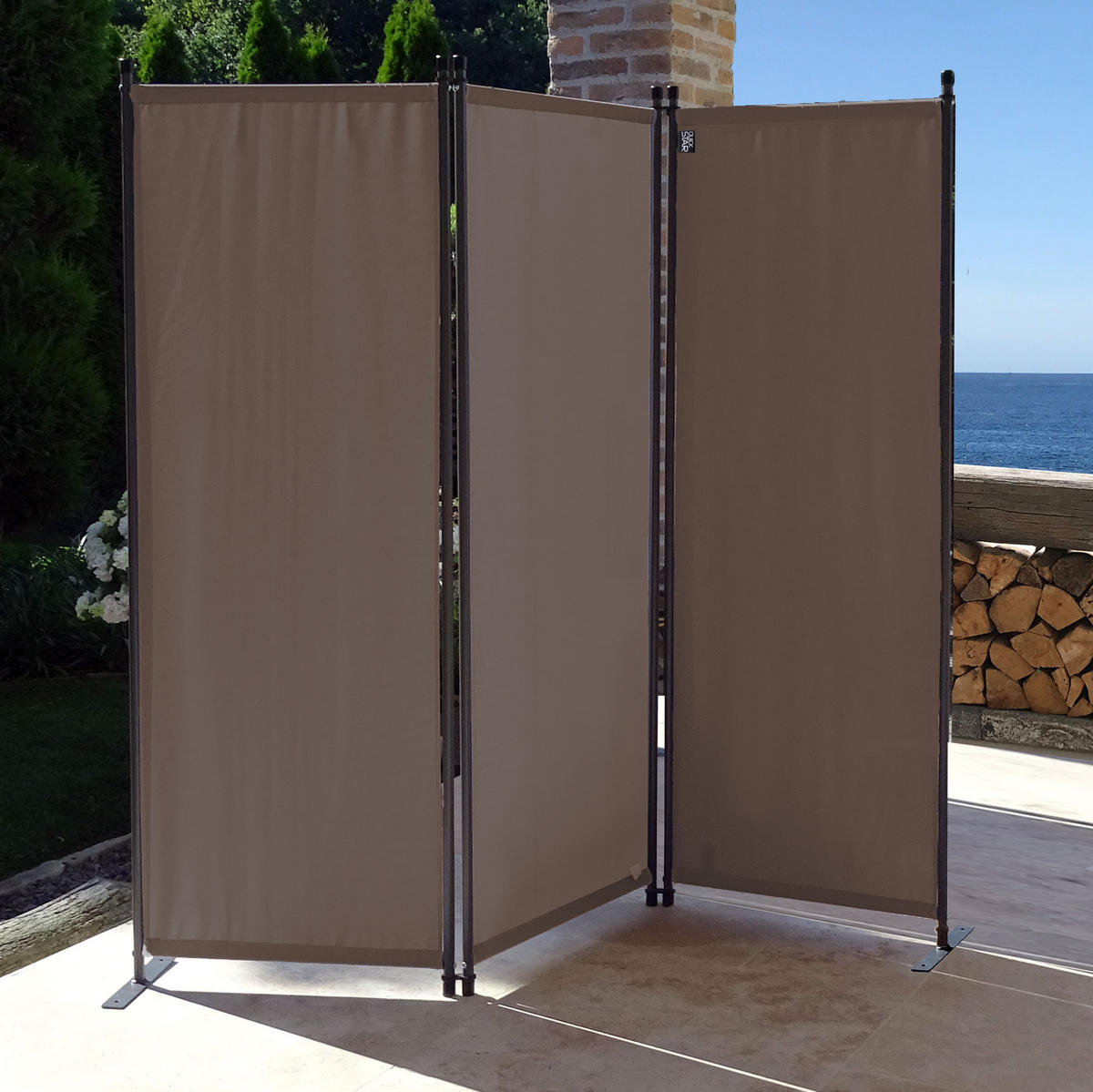 PARAVENT 3-tlg. 170x165 cm Taupe - Taupe, Metall (170/165cm) - QUICK STAR