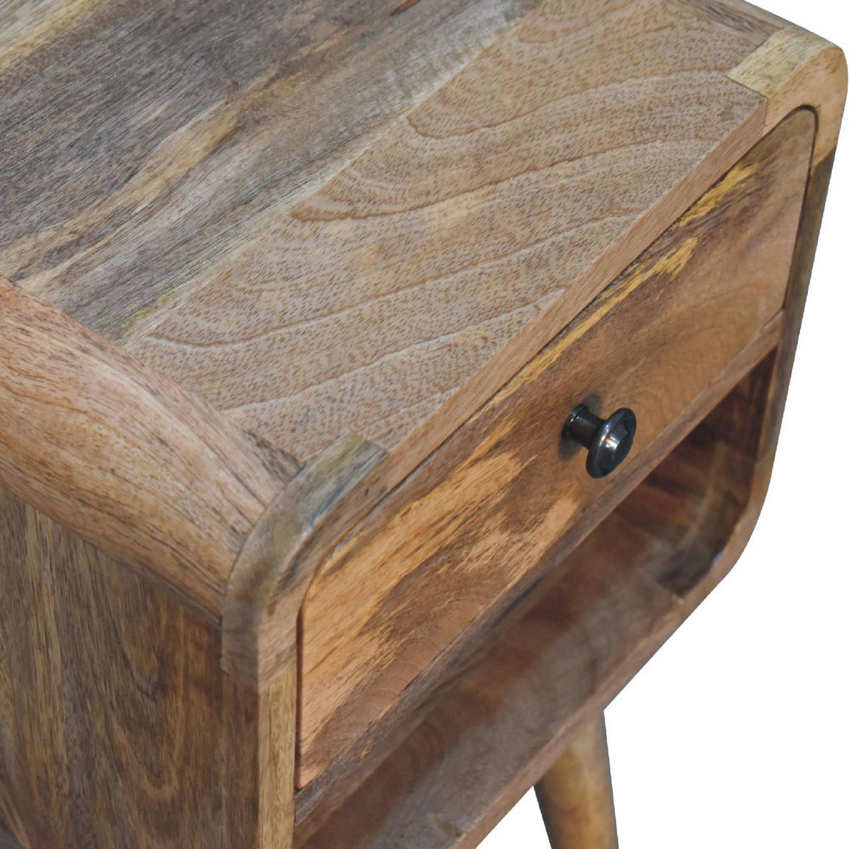 NACHTTISCH mit einer Schublade - Eichefarben/Messingfarben, Holz/Metall (30/55/30cm) - Artisan Furniture
