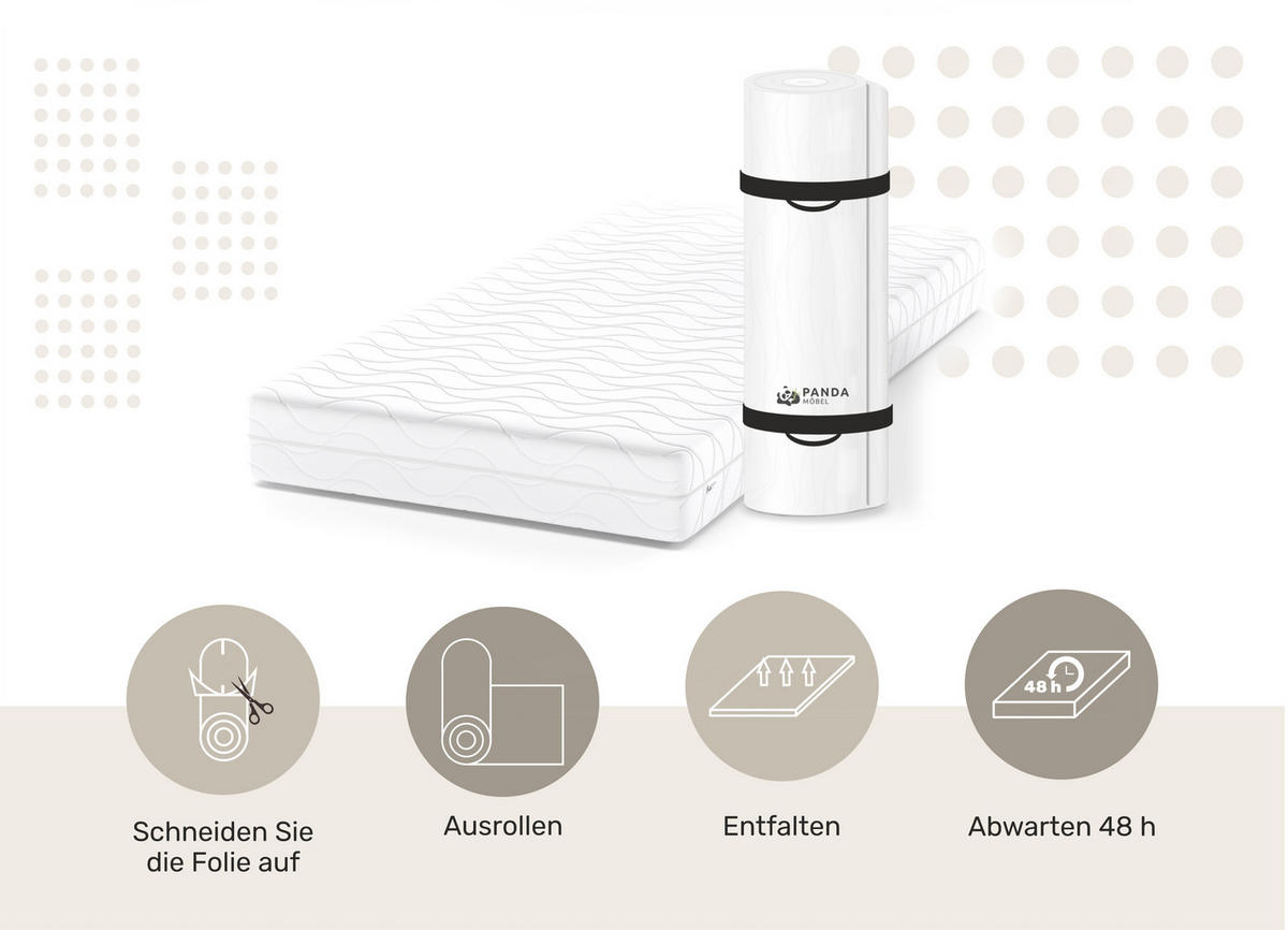TASCHENFEDERKERNMATRATZE Pocket mit KOKOS 100x200cm H3/H4 - Weiß, Textil (100/200cm) - Panda Möbel