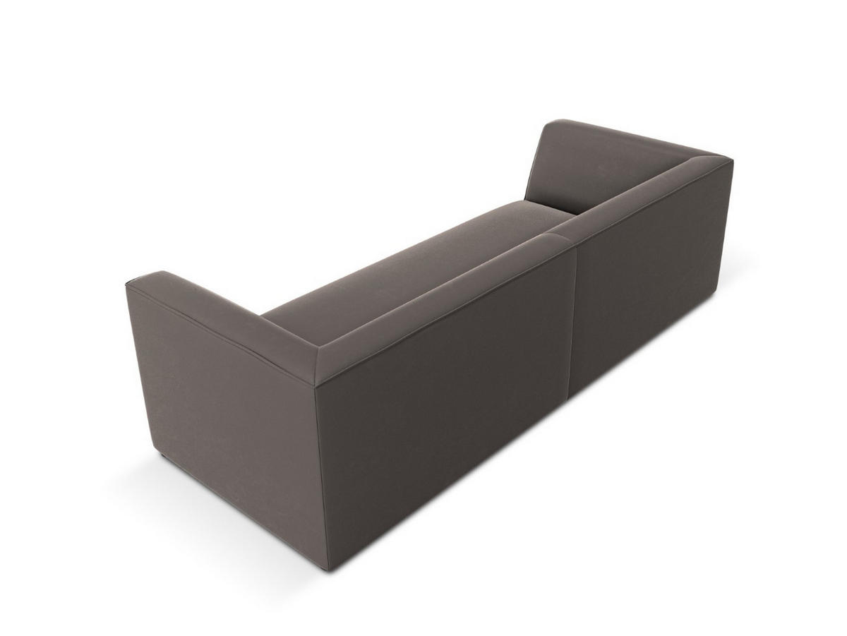 SOFA Ruby aus Samt dunkelgrau 3 Sitzplätze - Dunkelgrau, Textil (93/69/232cm) - Micadoni