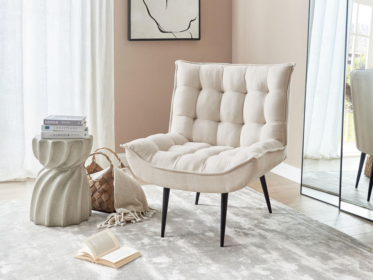 SESSEL Polsterbezug Beige Alvesta - Beige, Textil (73/92/79cm) - Beliani