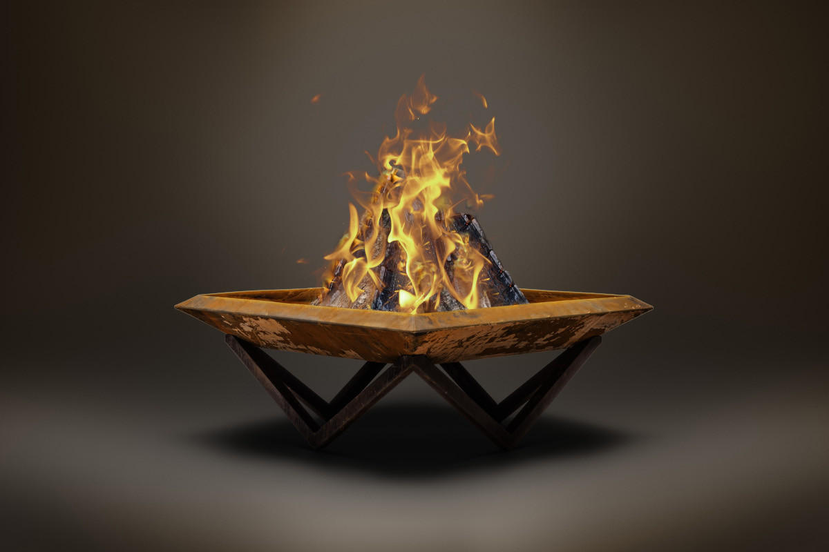 FEUERSCHALE Firesheet Corten 77 x 77 x 32 cm 17 kg Rostoptik - Kupferfarben, Metall (77/32/77cm) - The Favilla