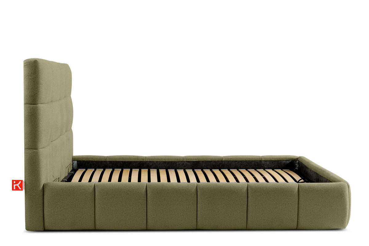 POLSTERBETT ALTOS Bouclé, grün - Grün, Holz/Holzwerkstoff (140/200cm) - KONSIMO®