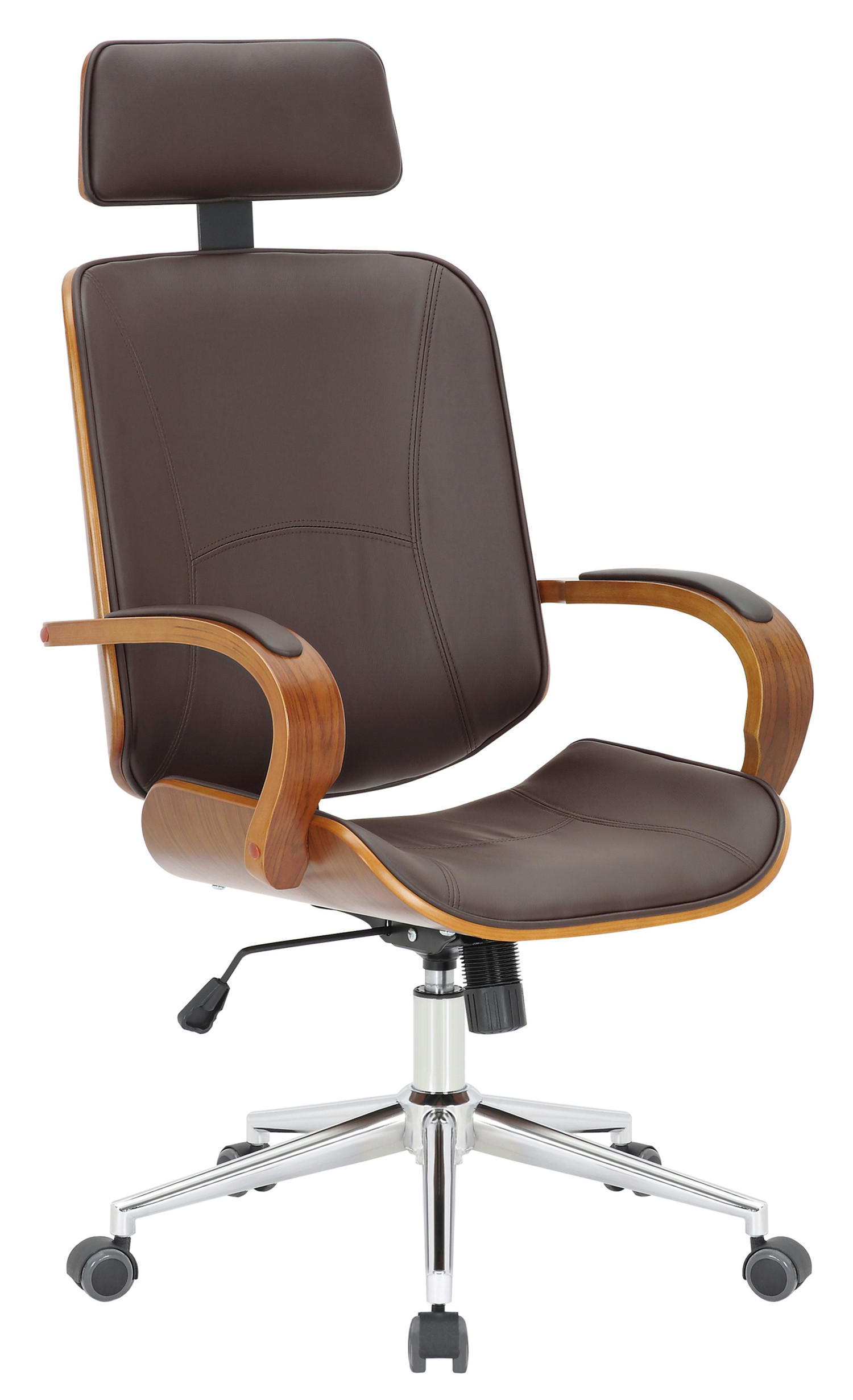 BÜROSTUHL Daytona, Walnuss/Braun - Braun, Textil/Metall (70/125/70cm) - TPFLiving