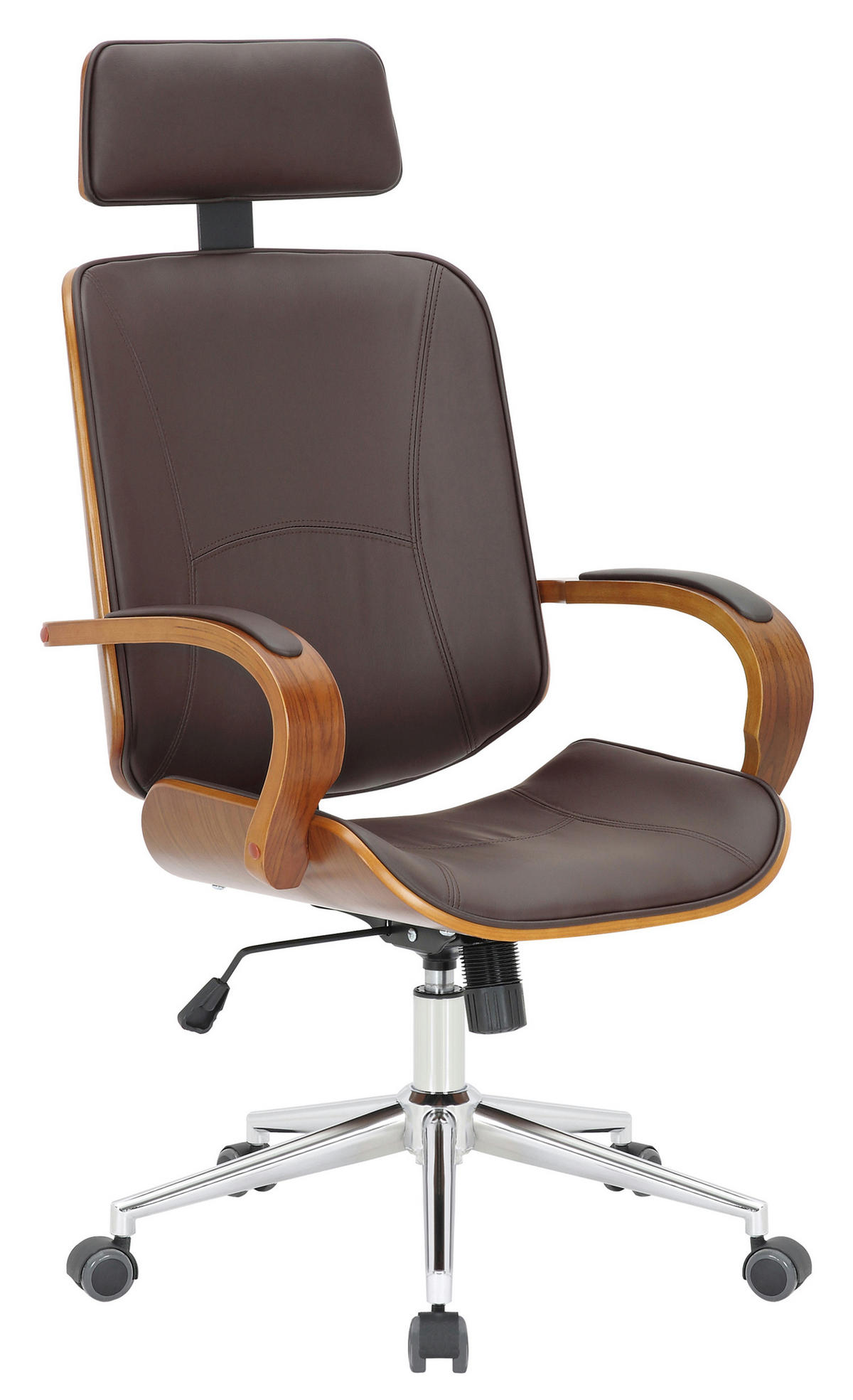 BÜROSTUHL Daytona, Walnuss/Braun - Braun, Textil/Metall (70/125/70cm) - TPFLiving