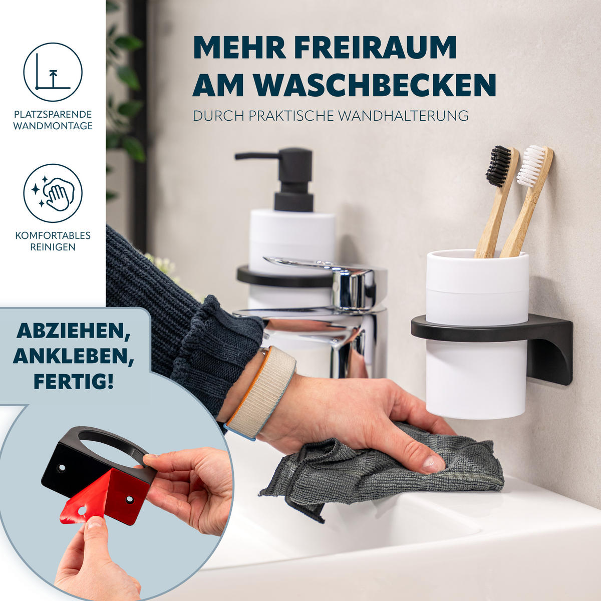 ZAHNPUTZBECHER SAVONA Softtouch, weiß, rund - Weiß, Kunststoff (8/11/9.5cm) - bremermann