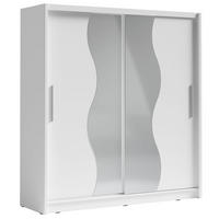 SCHIEBETÜRENSCHRANK Bergamo weiß 205 cm / 62,5 cm / 215 cm - Weiß, Holz/Holzwerkstoff (205/215/63cm) - Feldmann-Wohnen