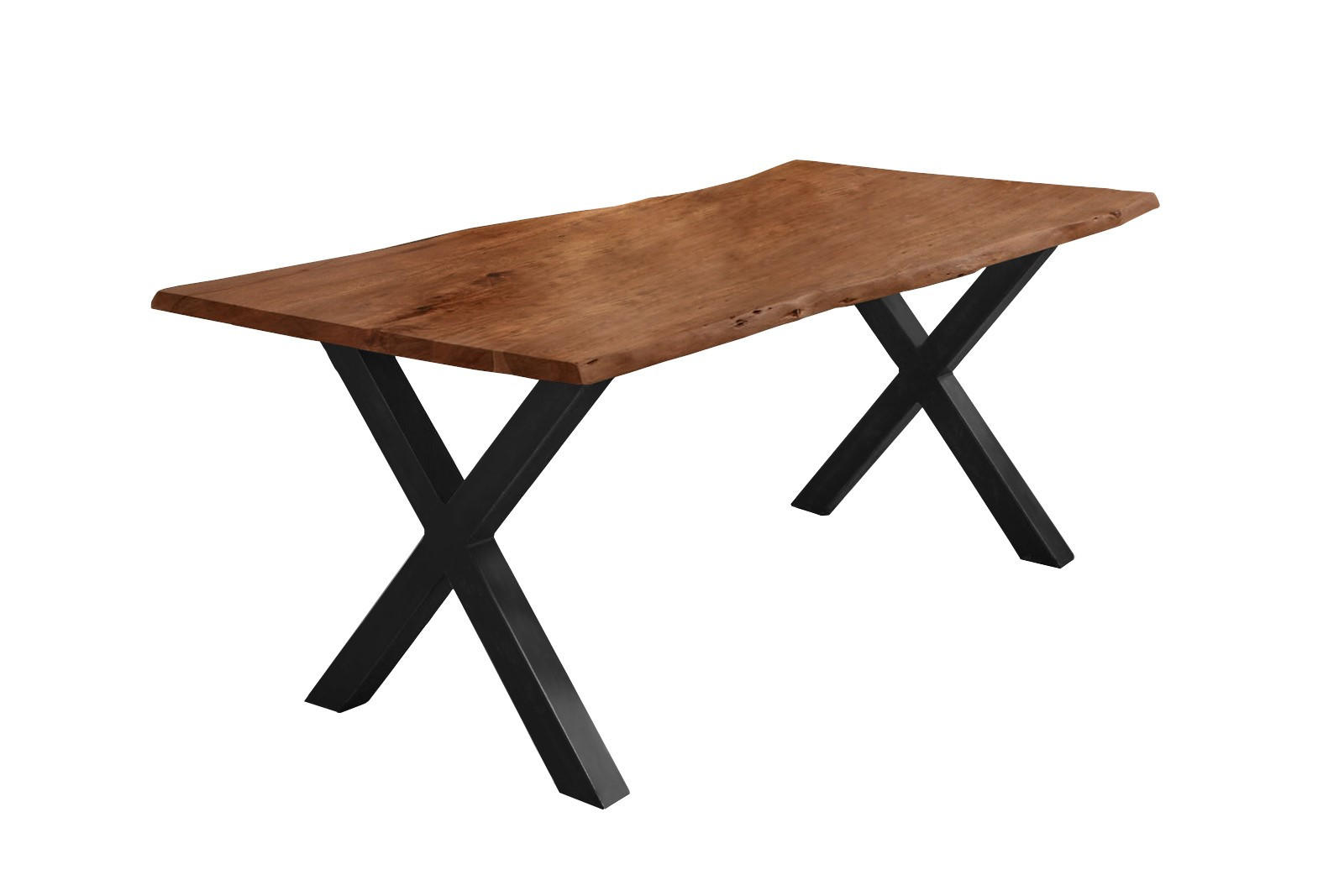 ESSTISCH FREDERIK - Schwarz/Braun, Holz/Metall (100/200/77cm) - SAM