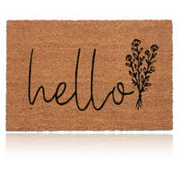 ROHOŽKA Přírodní Černá nápis Hello 60x40 cm - různobarevná, textil/plast (60/40cm) - Relaxdays