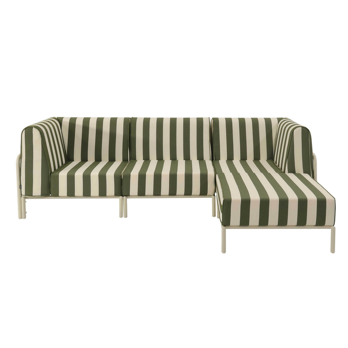 GARTENSOFA mit 4 Sitzplätzen, Khakigrün - Grün, Textil - Oviala
