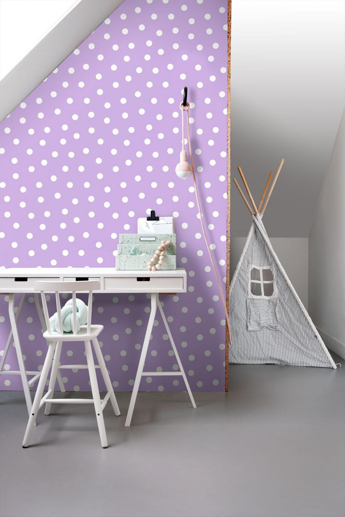 TAPETE Punkte 50 x 900 cm - Lila, Papier (50/0.1cm) - ESTAhome