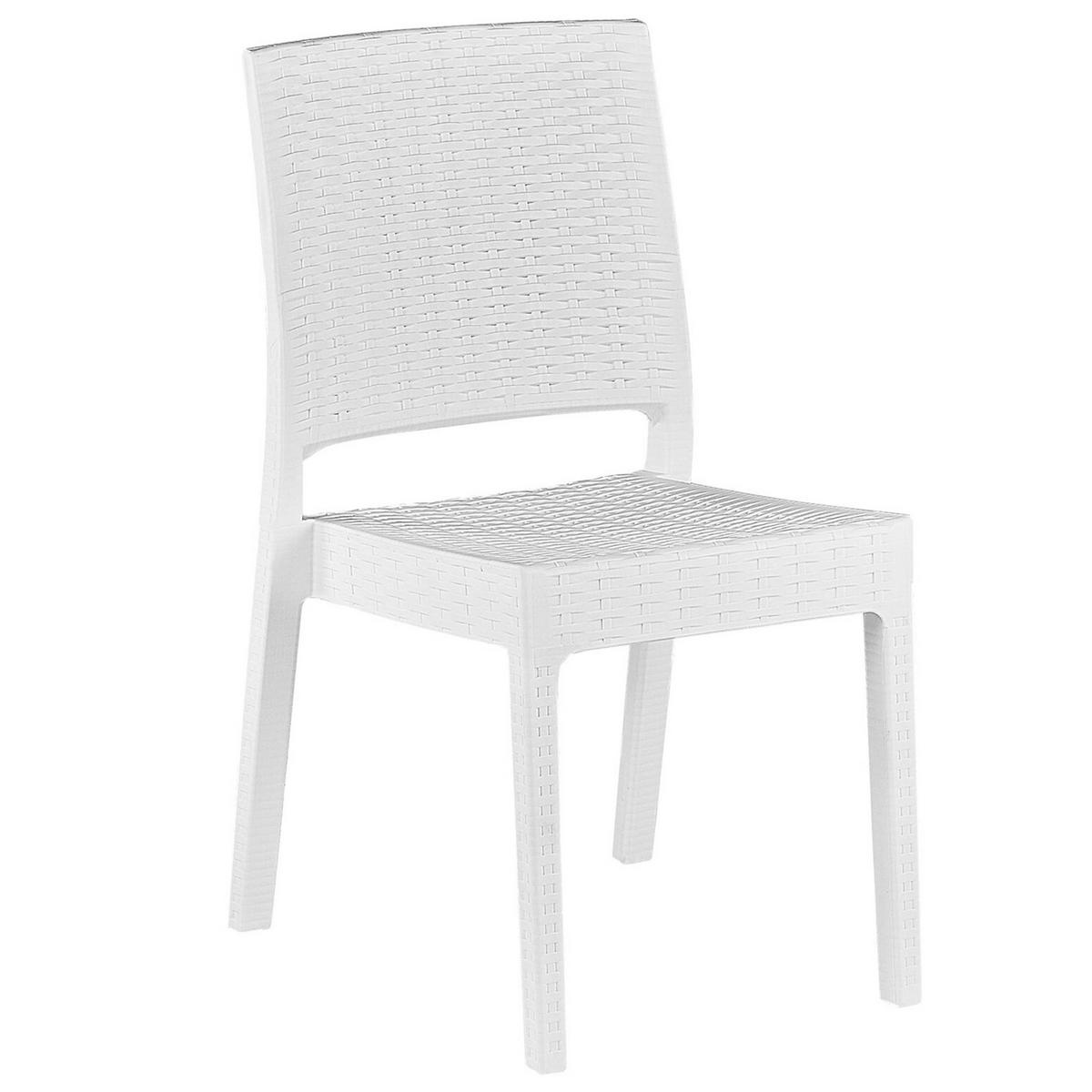 GARTENMÖBEL SET 4-Sitzer Rattanoptik weiß Fossano - Weiß, Kunststoff - Beliani
