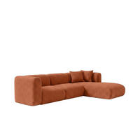 ECKSOFA L-Form, Chenille-Stoff Cremona, Kupfer, Rechts, GRETA - Kupferfarben, Holz (318/179cm) - Kaiser Möbel
