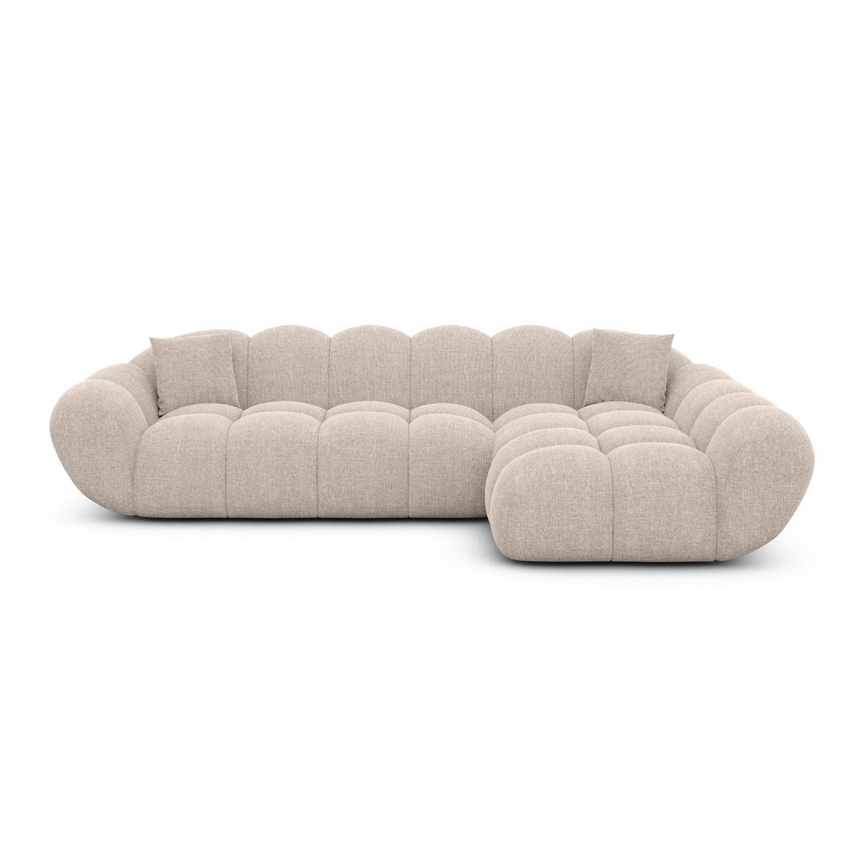 ECKSOFA Liva Beige Strukturstoff L-Form Rechts - Beige, Textil (160/265cm) - VAROYAL