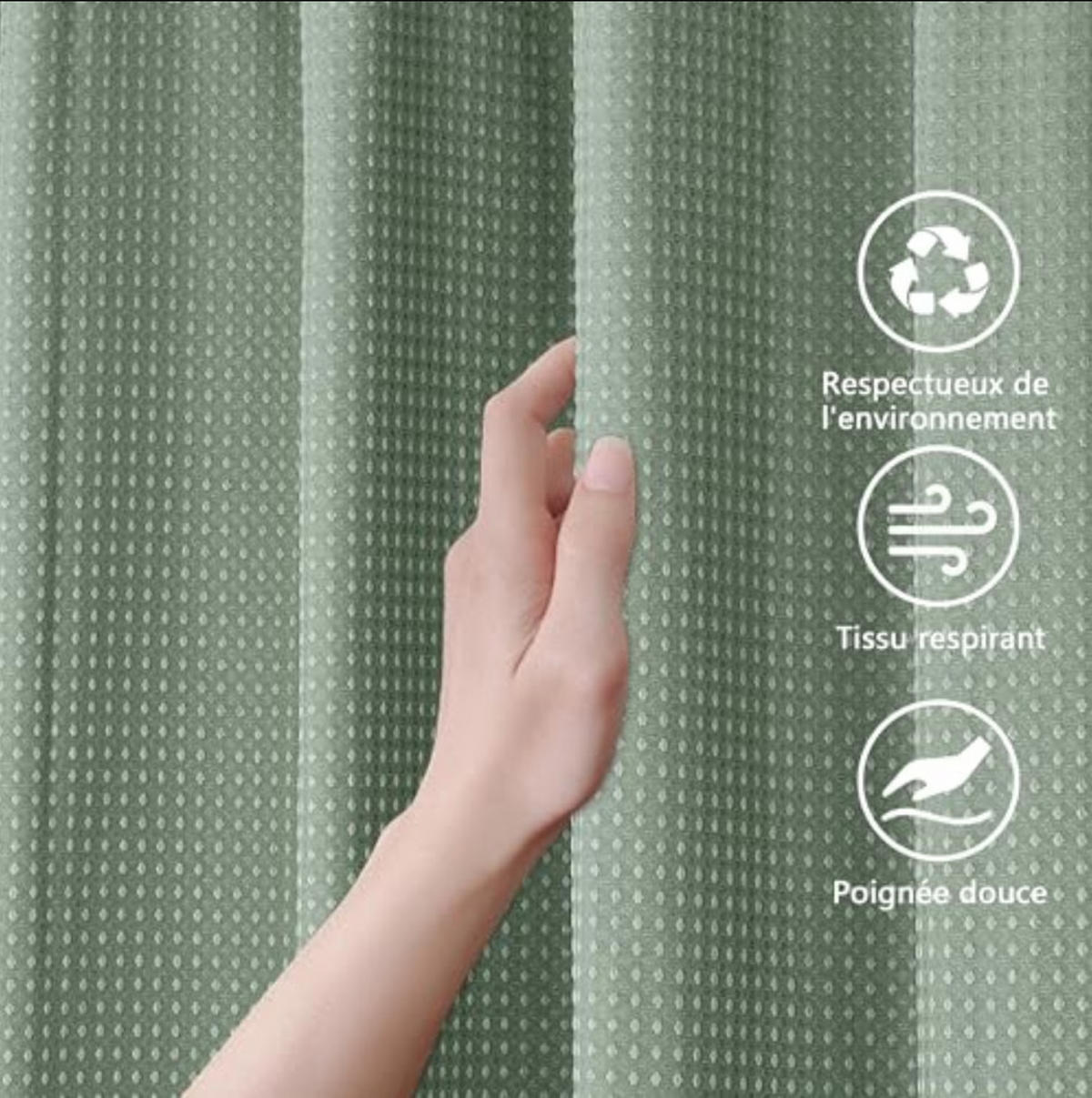 DUSCHVORHANG 150 cm x 180 cm Grün - Grün, Textil (180/150cm) - Vallsero