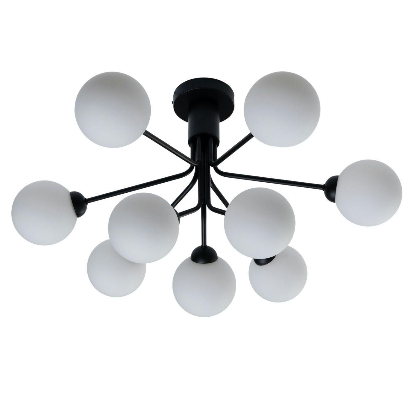 KRONLEUCHTER Audrey, Schwarz und weiß, 72cm - Weiß, Glas (72/72/42cm) - KOSILUM