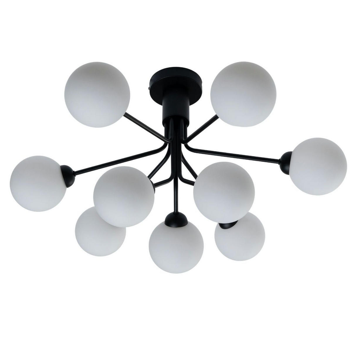 KRONLEUCHTER Audrey, Schwarz und weiß, 72cm - Weiß, Glas (72/72/42cm) - KOSILUM