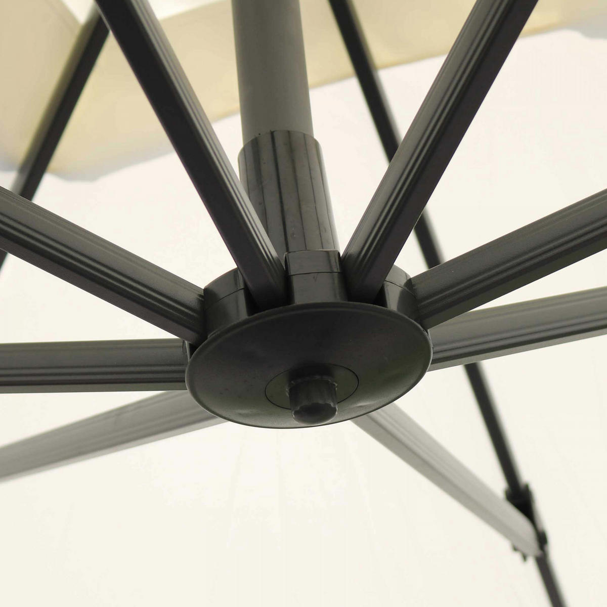 SONNENSCHIRM 3x3m mit 4 Gewichtsplatten, terracotta - Weiß, Metall (300/300cm) - Oviala