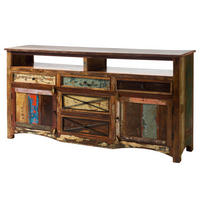SIDEBOARD Altholz 190x45x95 mehrfarbig lackiert NATURE OF SPIRIT #131 - Multicolor, Holz (190/95/45cm) - Massivmoebel24