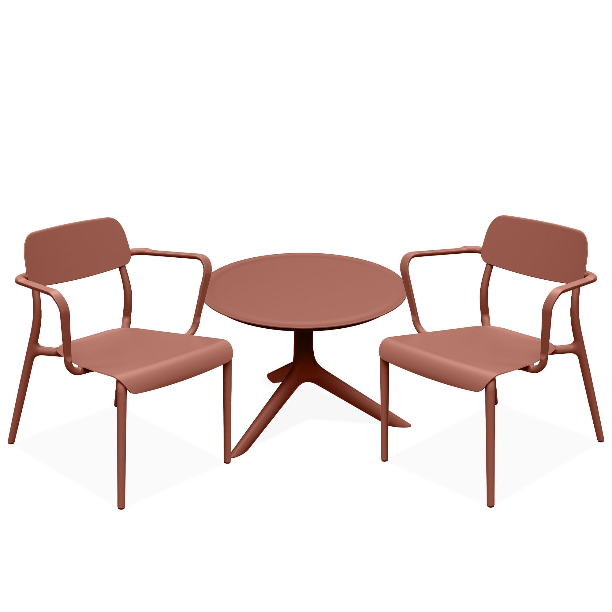 GARTENMÖBEL-SET GALIO, 3-tlg - Orange, Kunststoff - KONSIMO®