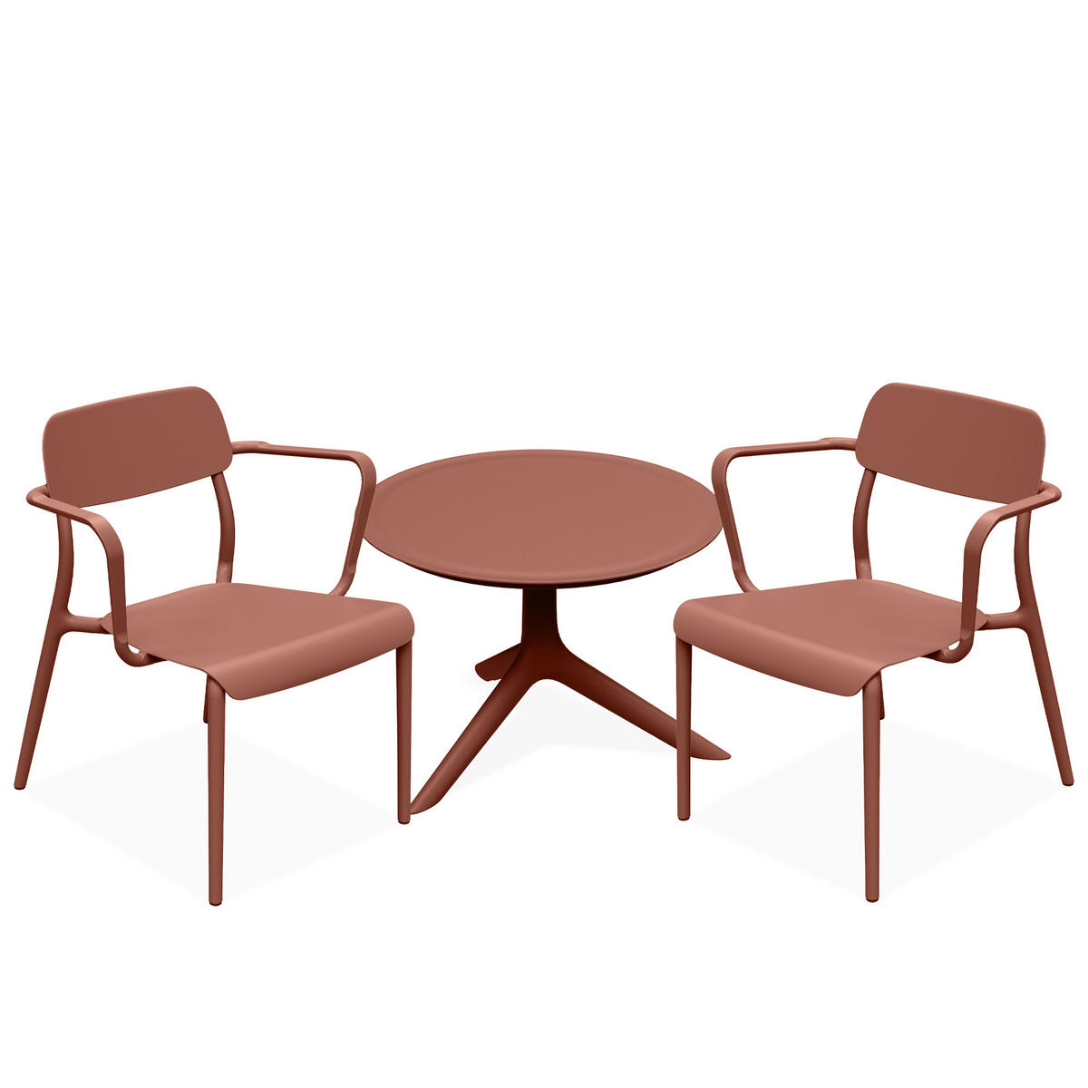GARTENMÖBEL-SET GALIO, 3-tlg - Orange, Kunststoff - KONSIMO®