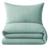 MUSSELIN-BETTWÄSCHE 135x200 Uni - Bettbezug Bügelfrei aus 100% Baumwolle - Uni Grün - Grün, Textil (135/200cm) - Carpe Sonno
