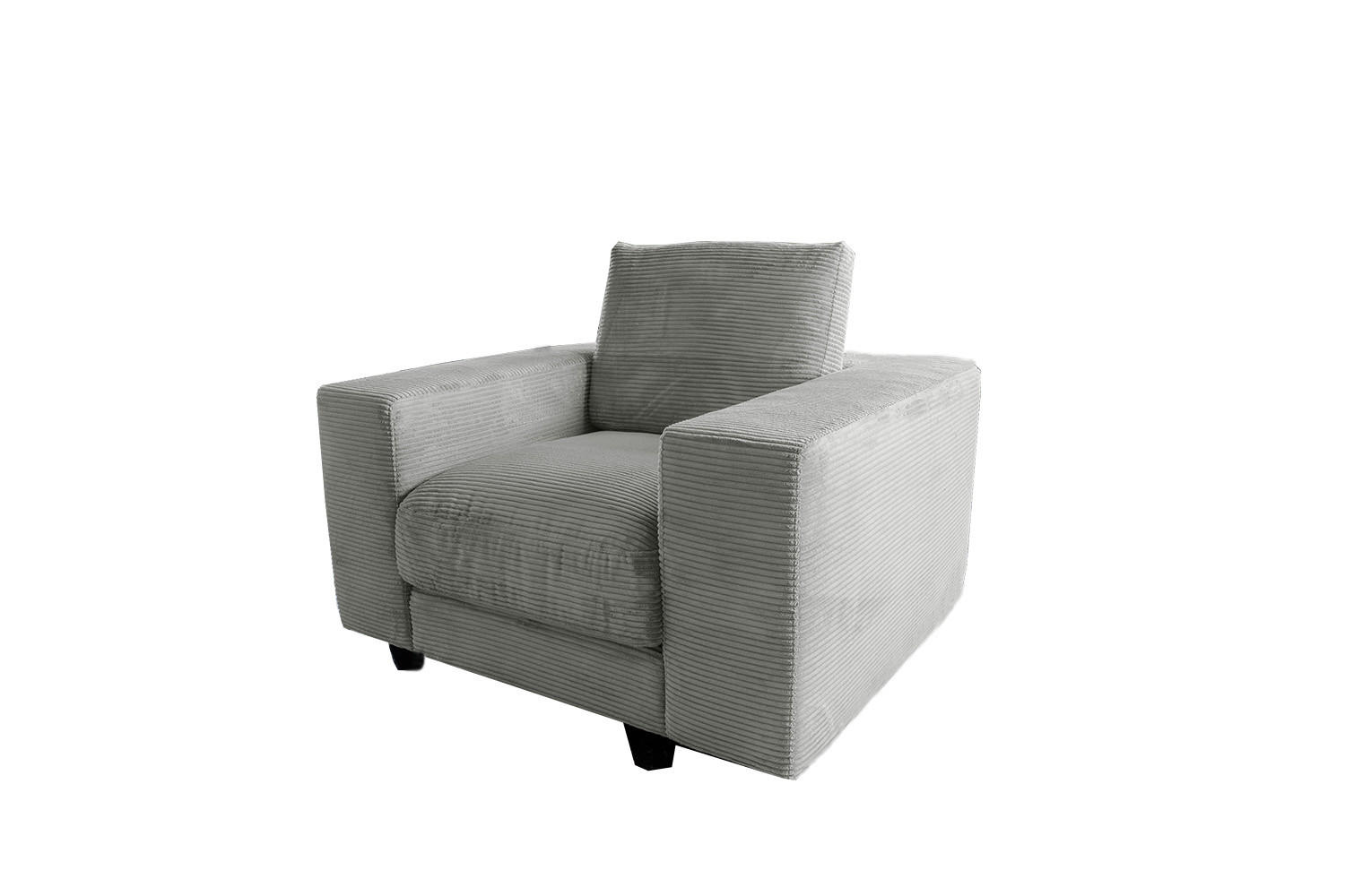 SESSEL MADELINE Hellgrau Cord - Hellgrau/Schwarz, Kunststoff/Textil (119/88/106cm) - KAWOLA