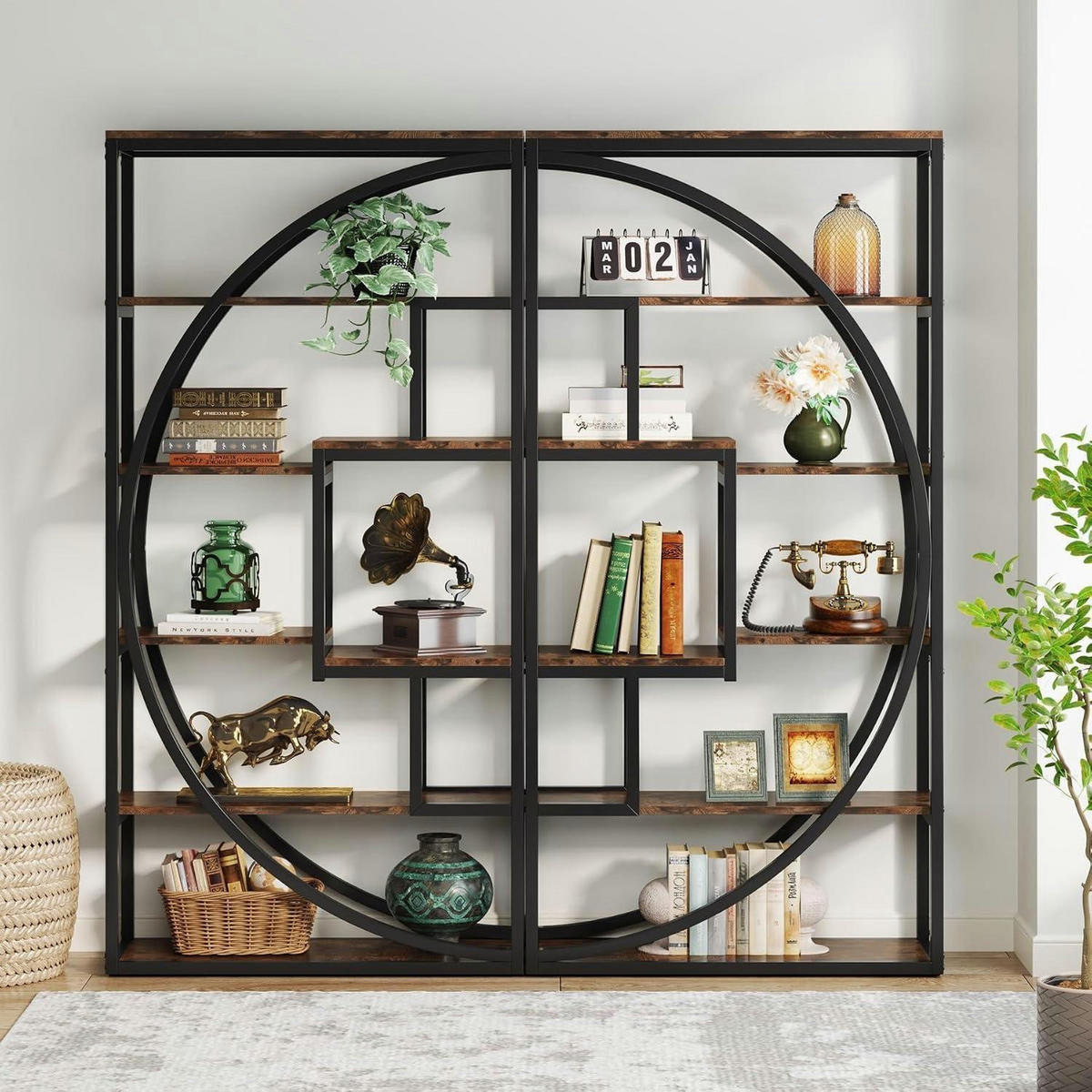 BÜCHERREGAL 2-teiliges Set Rustic Brown 179,8 cm - Braun, Holzwerkstoff (179.8/80/30cm)