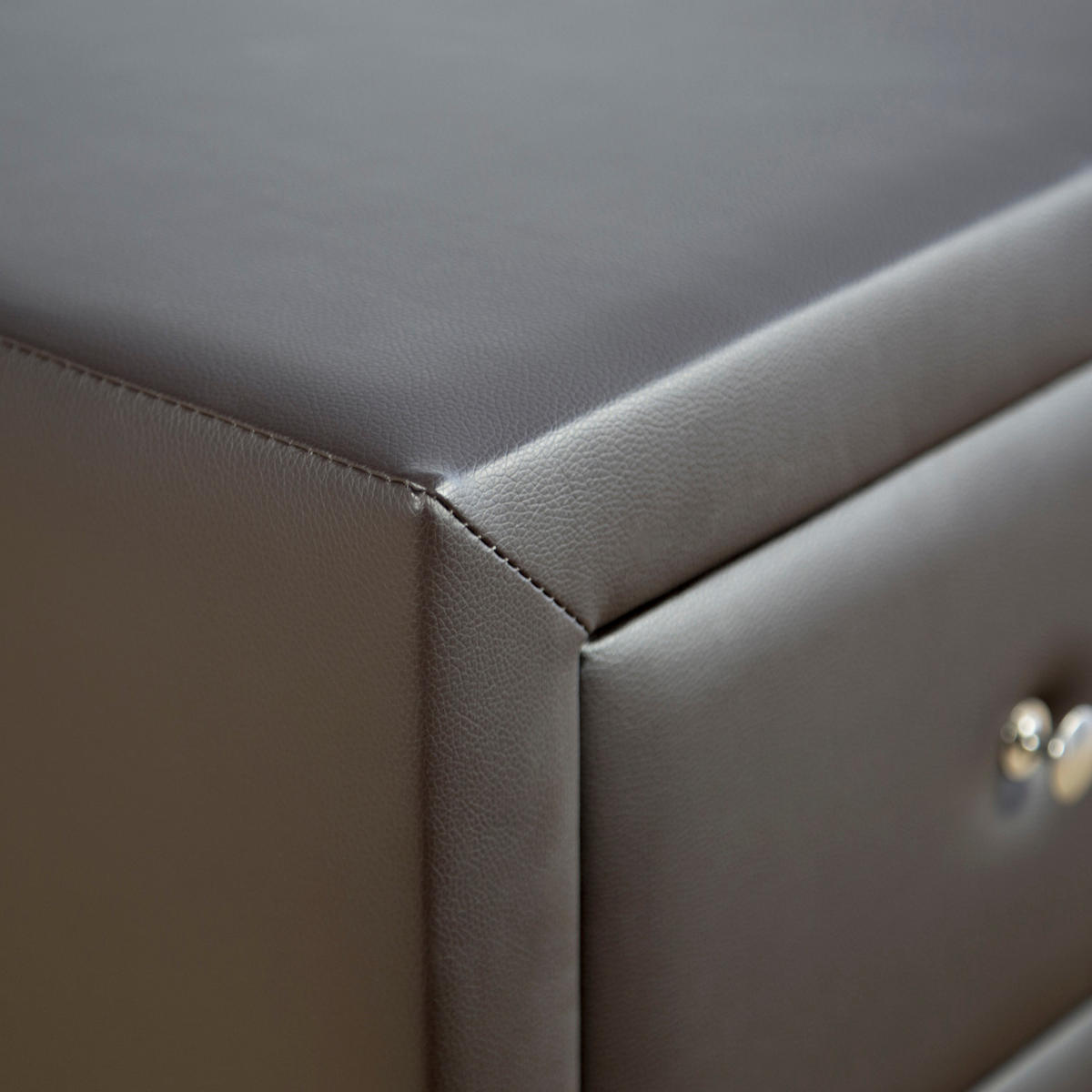 NACHTSCHRANK mit Schubladen in Kunstleder 53/47/41 cm in Braun - Braun, Textil (47/53/41cm) - Homestyle4u