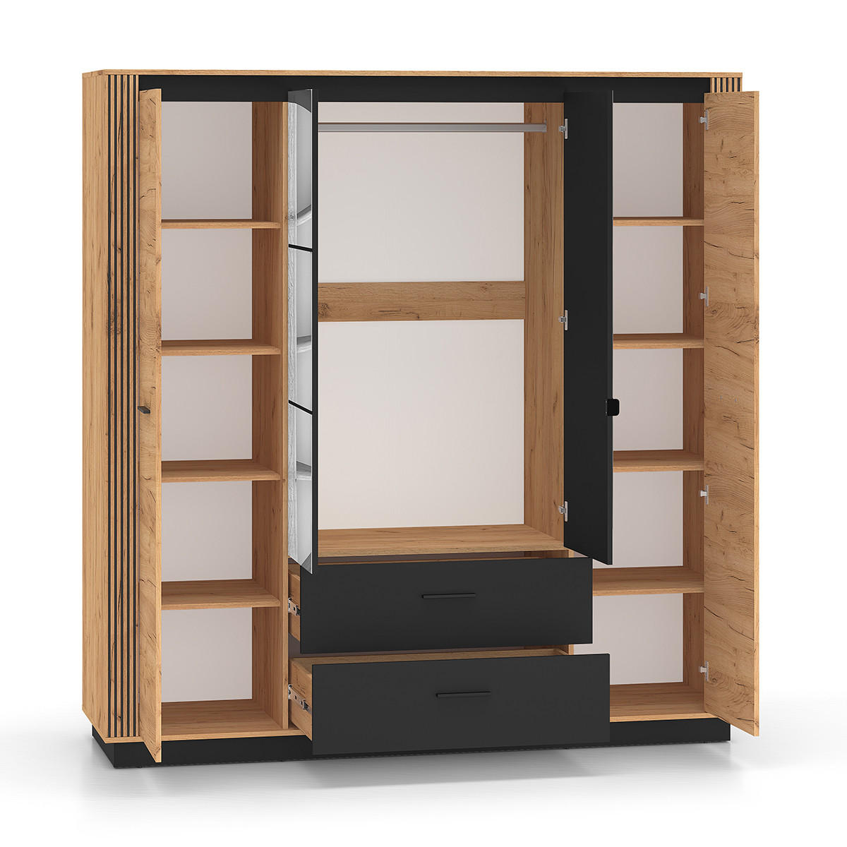 SKŘÍŇ 4DVEŘOVÁ Solal Dřevo - hnědá, kompozitní dřevo (200/210/58cm) - Petits-meubles