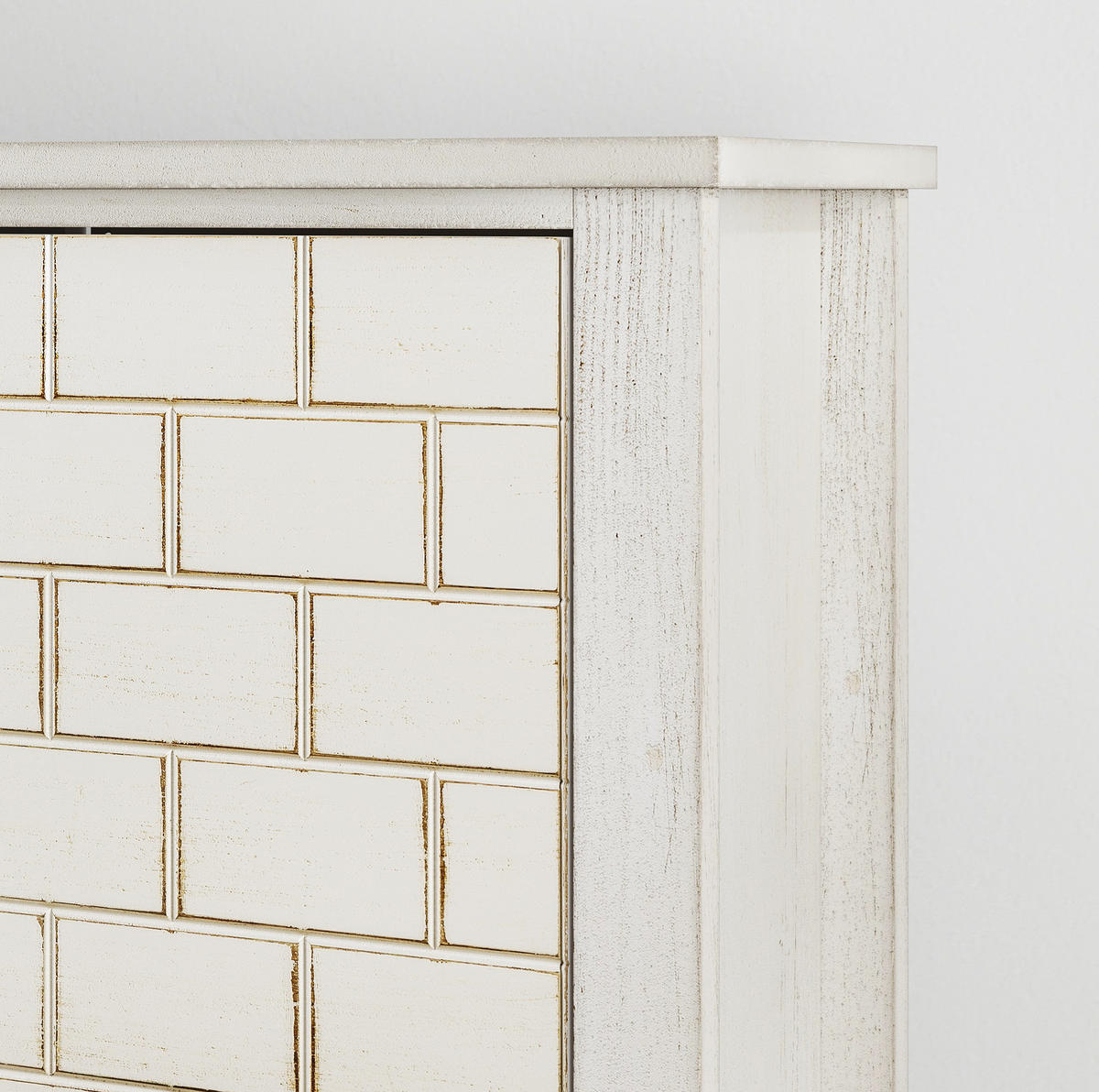 SCHUHSCHRANK 80 cm mit 2 Klappen, verstellbaren Fächern und Kippschutz aus MDF, Retro-Weiß - Weiß, Holzwerkstoff (80/97.5/24cm) - Redom