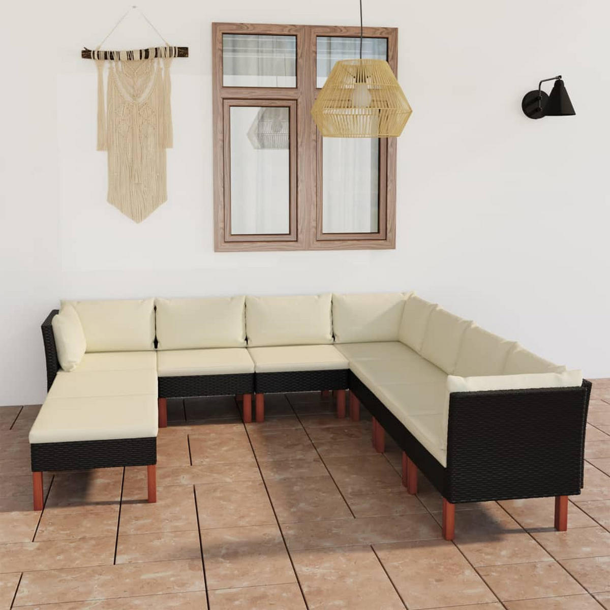 GARTENSET Rega 9-teilig - Schwarz, Metall - Nettlife