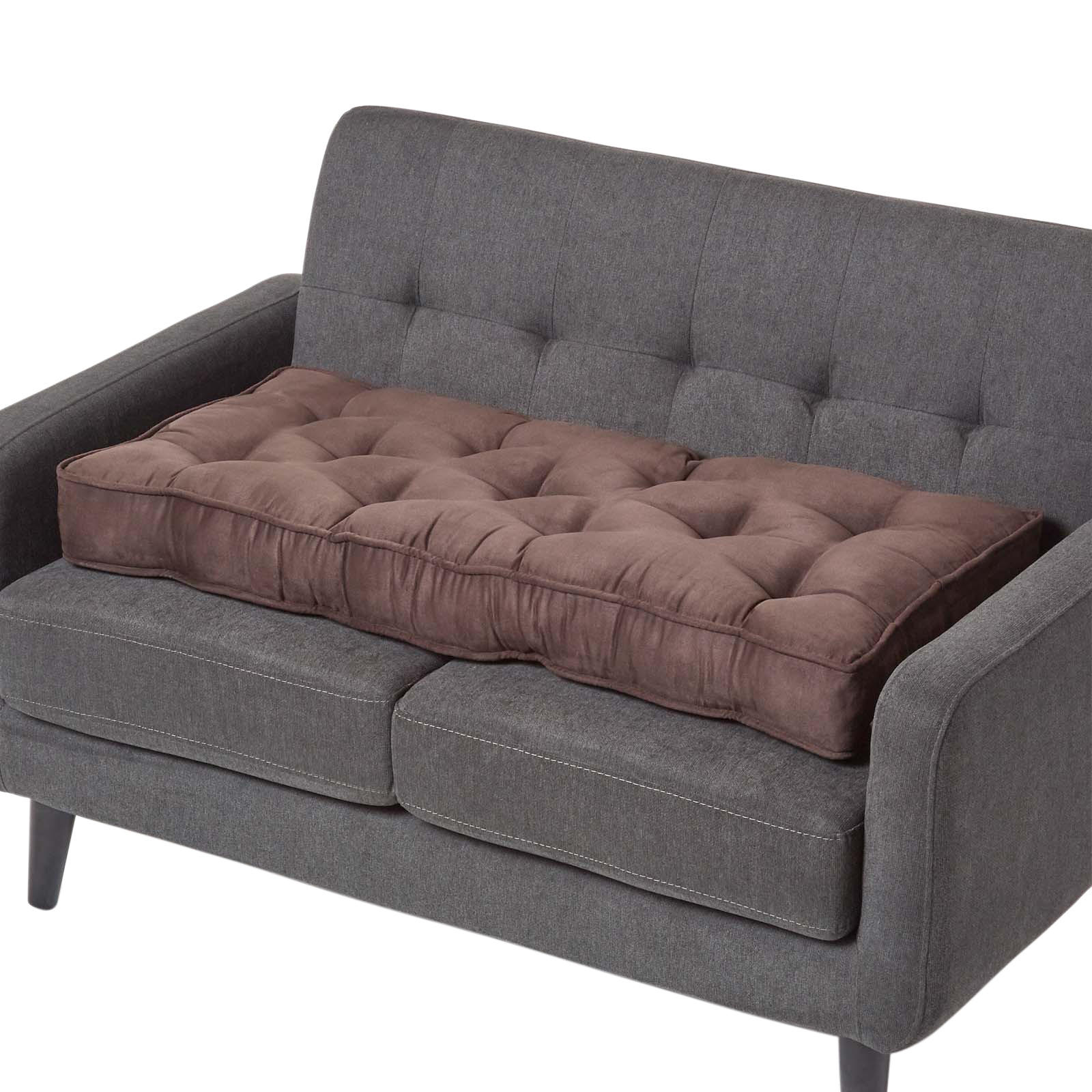 SITZAUFLAGE braun 100/48/10 cm – Sofa-Sitzkissen, Velours - Braun, Textil (48/100/10cm) - Homescapes