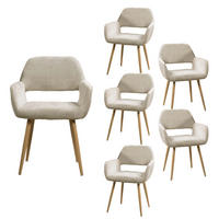 ESSZIMMERSTÜHLE 6er-Set, gepolsterte Sitzfläche aus Stoff, Metallbeine, Beige - Beige, Textil/Metall (54.5/78/53cm) - Meubles Cosy