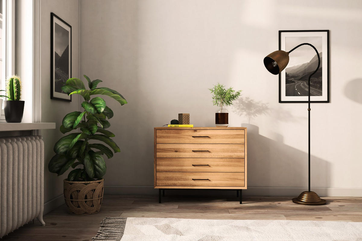 KOMMODE LEON Wildeiche - Wildeiche, Holz (97/80/45cm) - byoak