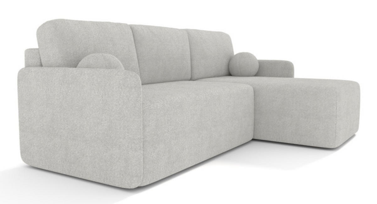 ECKSOFA Grau BLUMEN Boucle Rechts - Grau, Textil (212/142cm) - Sepro Meble