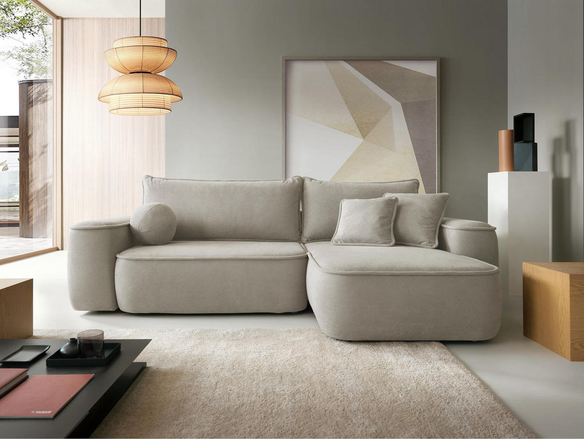 ECKSOFA Sandby - Beige/Schwarz, Holz/Kunststoff (283/168cm) - MIRJAN24
