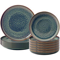 TAFELSERVICE Crafted Breeze 12er Set - Blau/Grau, Keramik (2/2/2cm) - like.Villeroy & Boch