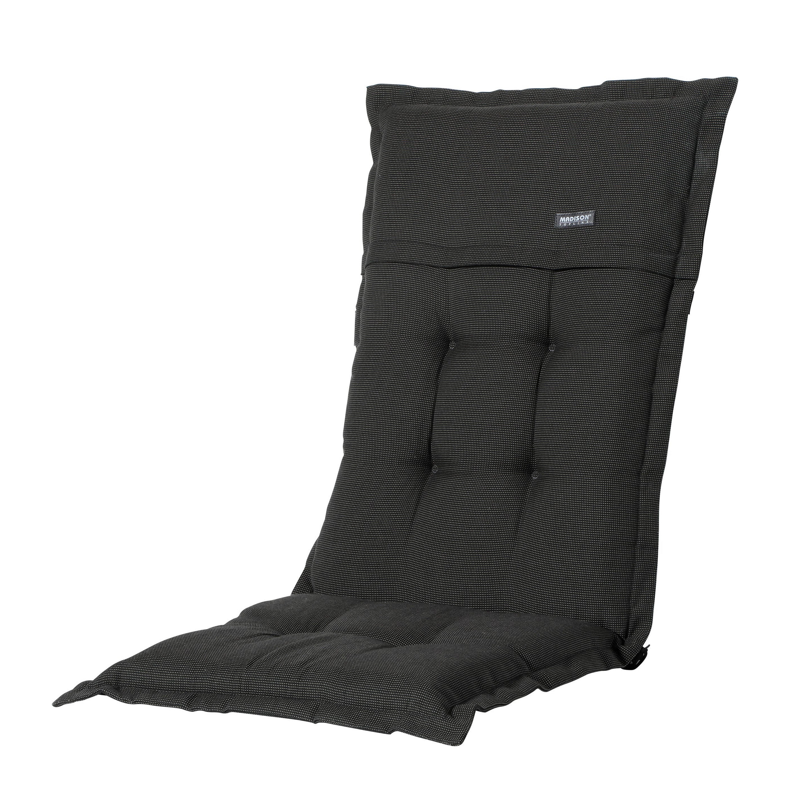 GARTENSTUHLKISSEN Rippe 105/50 cm 4er-Set - Schwarz, Textil (50/6/105cm) - Madison