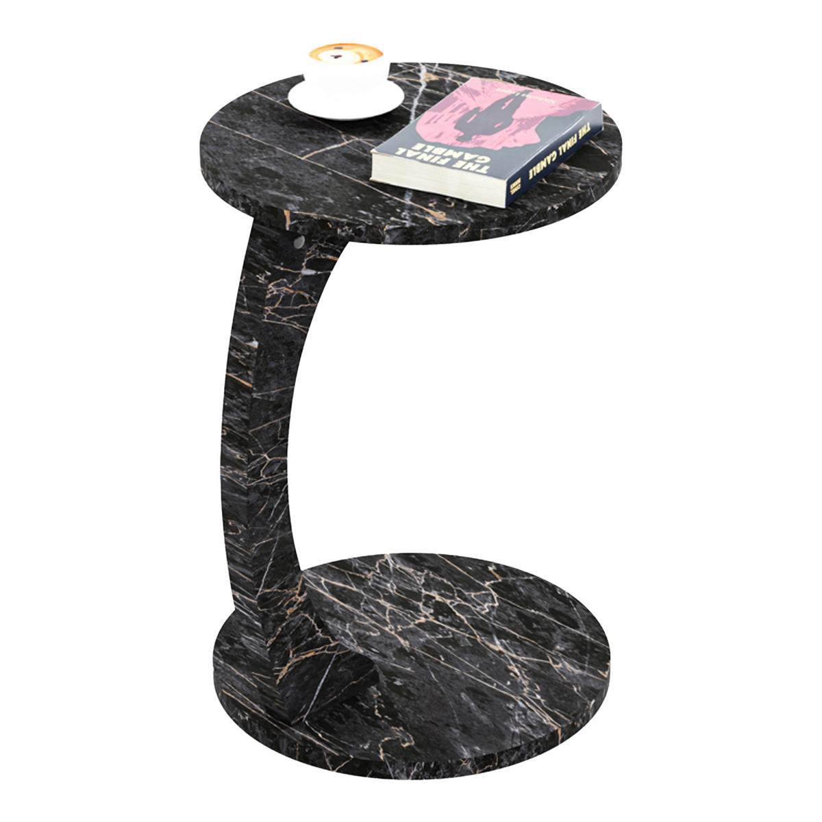 BEISTELLTISCH Holeby - Anthrazit/Schwarz, Holzwerkstoff (38/38/56cm) - [en.casa]