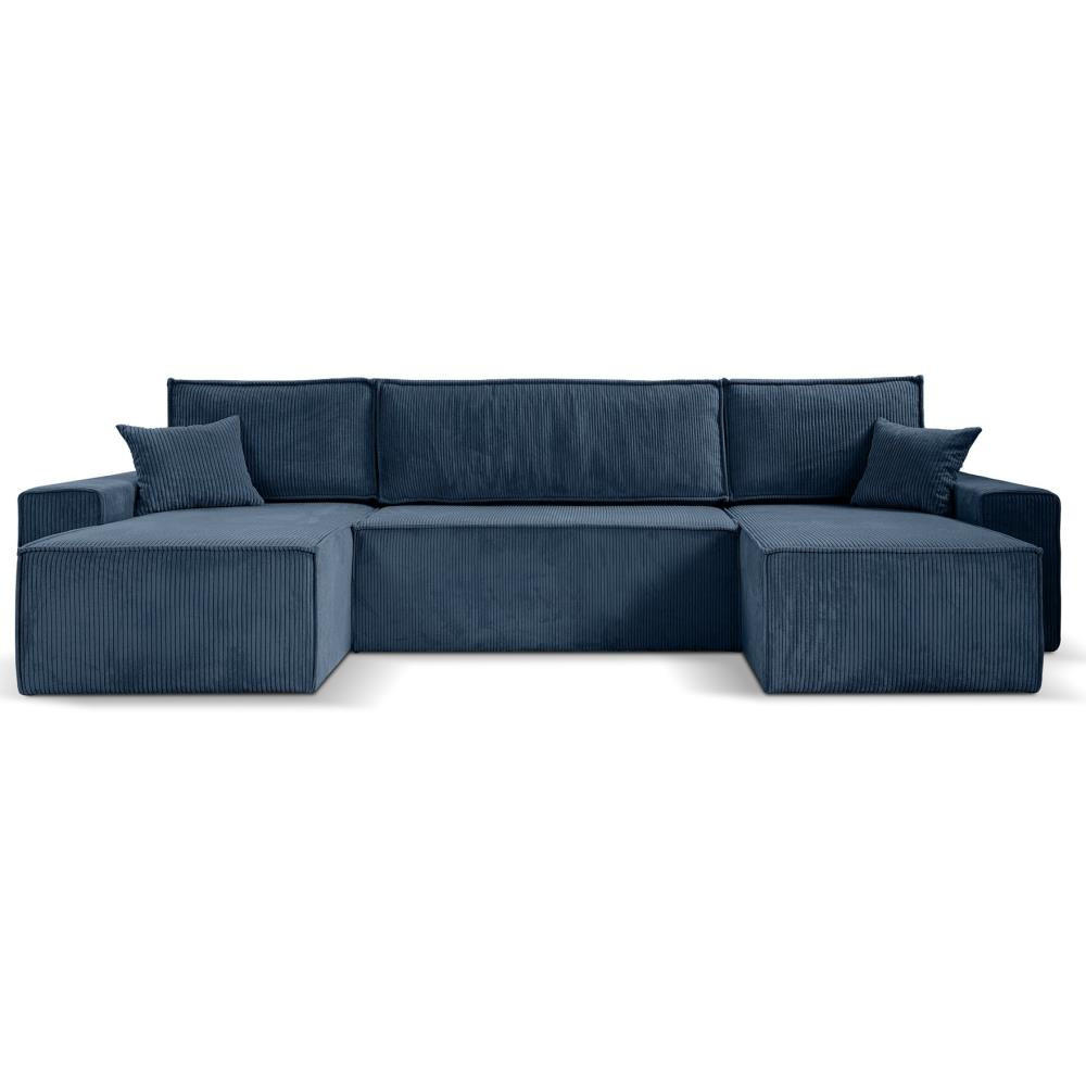 Beautysofa SEDACÍ SOUPRAVA Hektor U s funkcí spaní, tmavě modrá