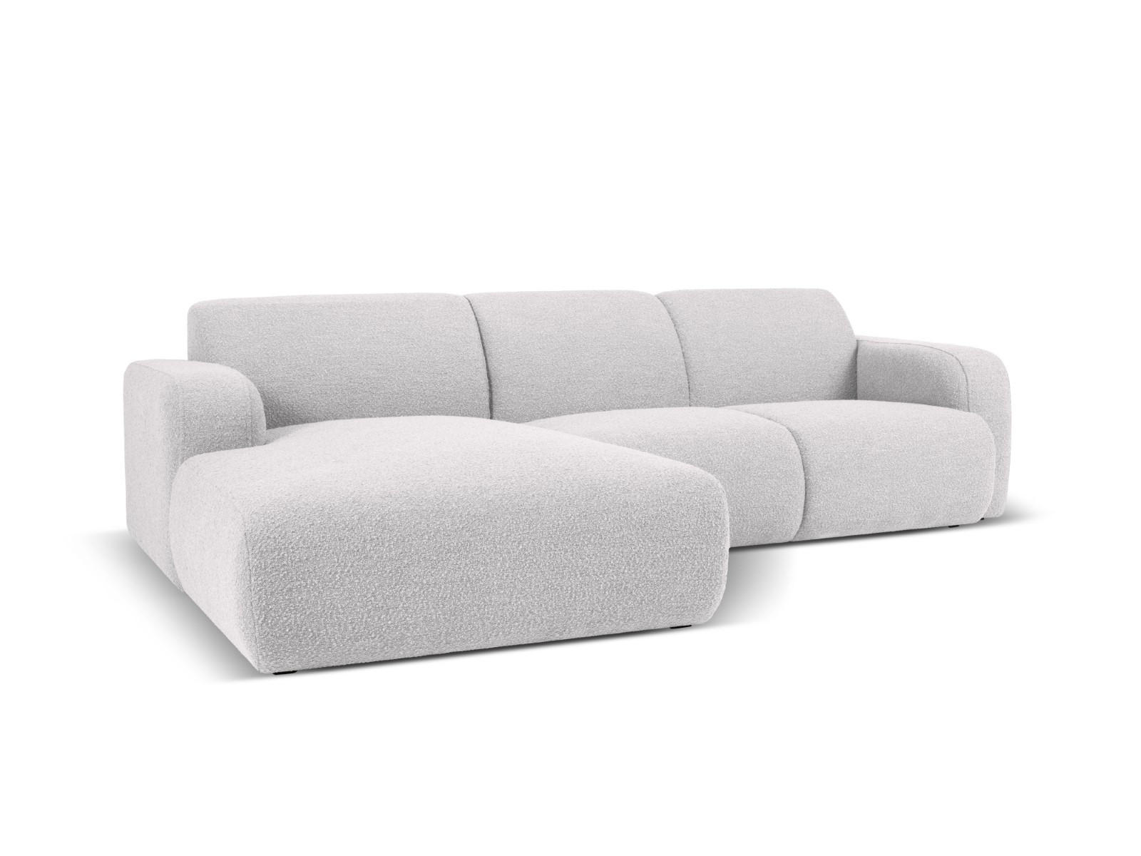 ECKSOFA links Molino aus Boucle hellgrau 4 Sitzplätze - Hellgrau, Textil (170/250cm) - Micadoni
