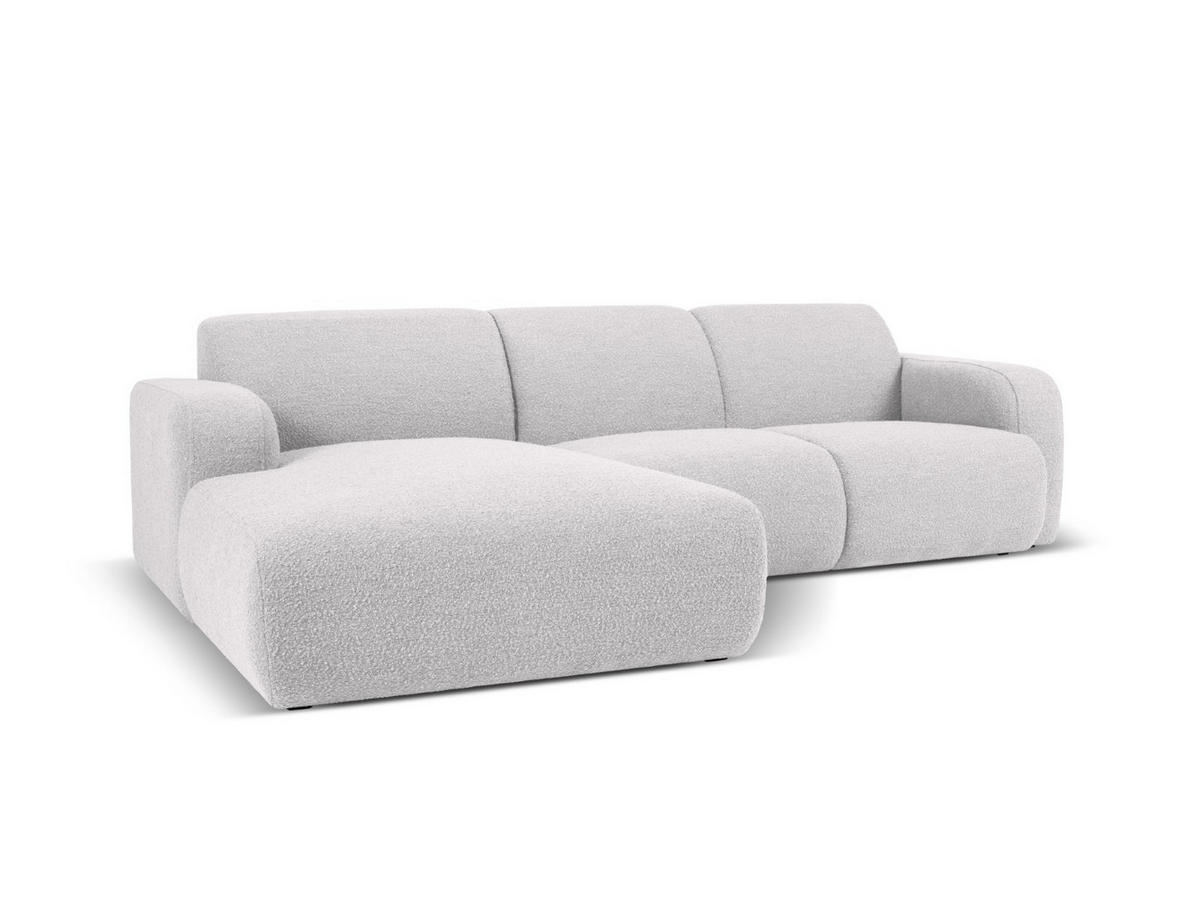 ECKSOFA links Molino aus Boucle hellgrau 4 Sitzplätze - Hellgrau, Textil (170/250cm) - Micadoni