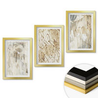 WANDBILDER 3er Set - 20x30 cm Goldrahmen - Abstrakte Muster in Beige und Grau - Goldfarben, Kunststoff (20/30cm) - ArtPrintCave