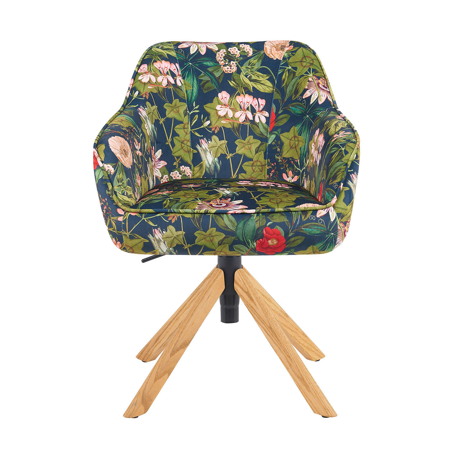 BÜROSTUHL Mika-Olea - Honigeiche/Multicolor, Eichenholz/Holz (60/83/61cm) - DUBI Möbel