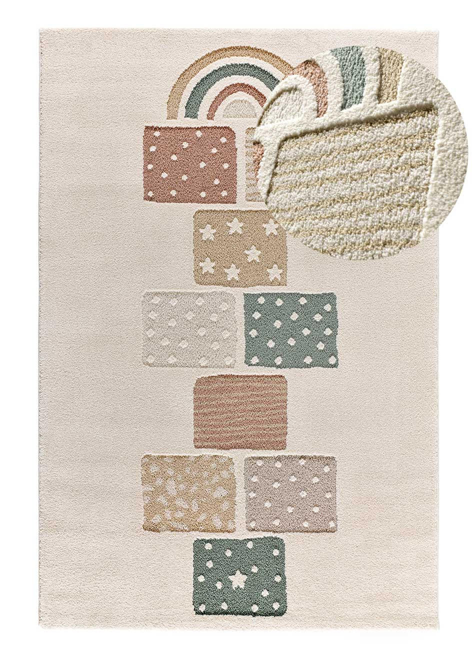 KINDERTEPPICH Weiß Clown 120/170 cm - Blau/Gelb, Textil (120/170cm) - Atticgo