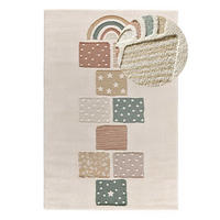 KINDERTEPPICH Weiß Clown 120/170 cm - Blau/Gelb, Textil (120/170cm) - Atticgo