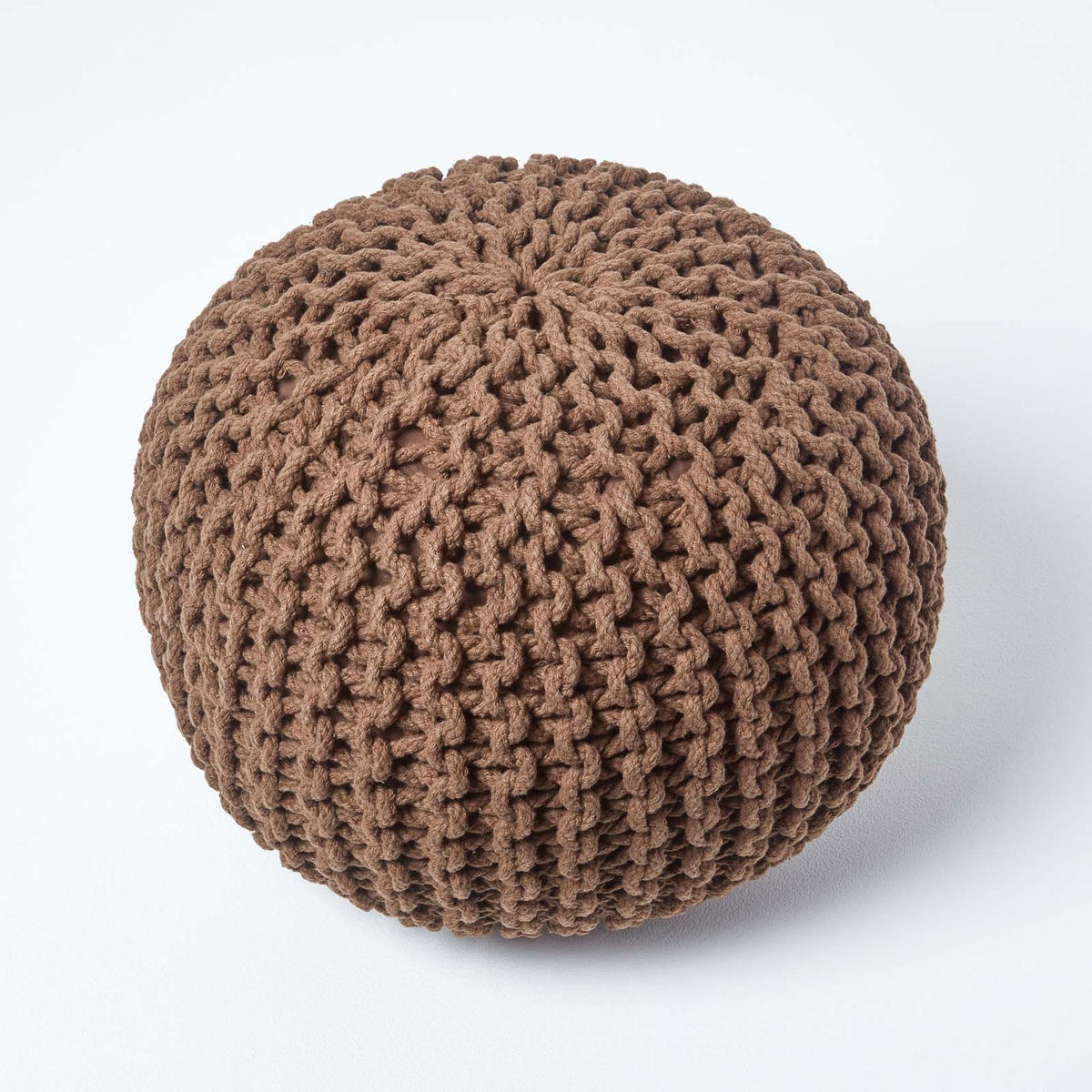 STRICK-POUF braun, 40/40/35 cm - Braun, Textil (40/35/40cm) - Homescapes